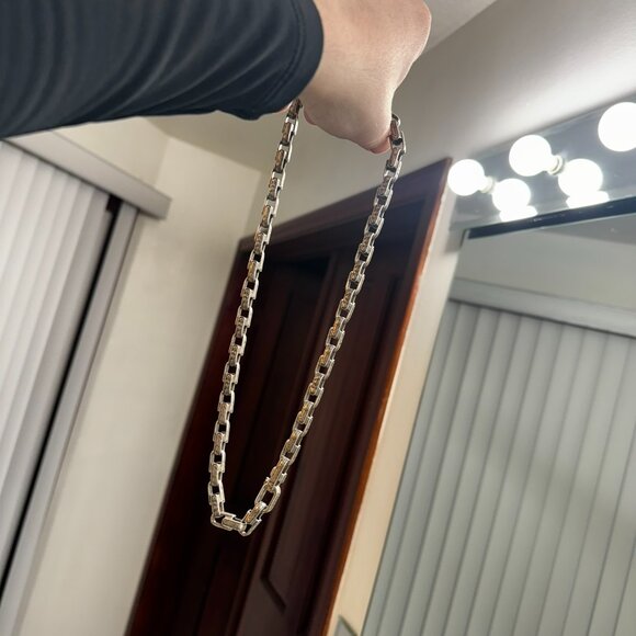 JOHN VARVATOS "Distressed" Chain Necklace in Sterling MSRP $1598 - Picture 7 of 8